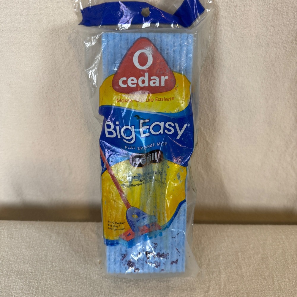 O-Cedar Big Easy Flat Sponge Mop Refill Blue Super Absorbent Replacement Head
